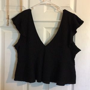 Deep v black top
